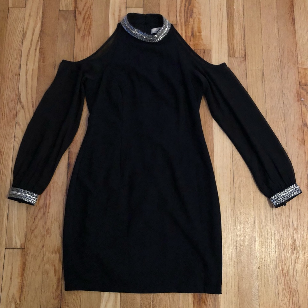 Black dress with silver beading